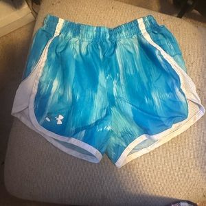 Under Armour Blue and White Athletic Shorts Lightweight Design